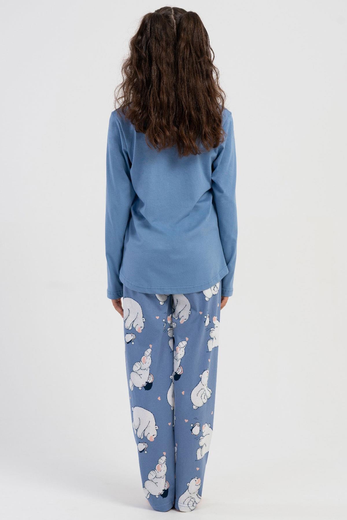 Vienetta Kids 5040401122 Kız Çocuk Uzun Kollu Pijama Takımı