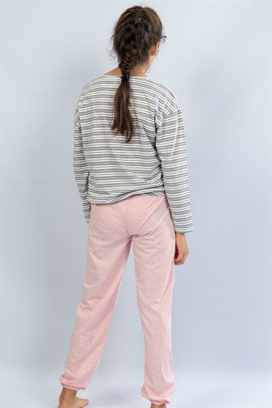 Vienetta Kız (Gri) Çocuk Uzun Kollu Pijama Takımı 1051230000