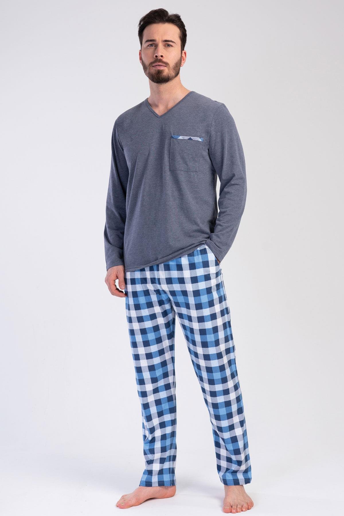 Vienetta Man 3113472754 Erkek Uzun Kollu P.Suprem Pijama Takımı