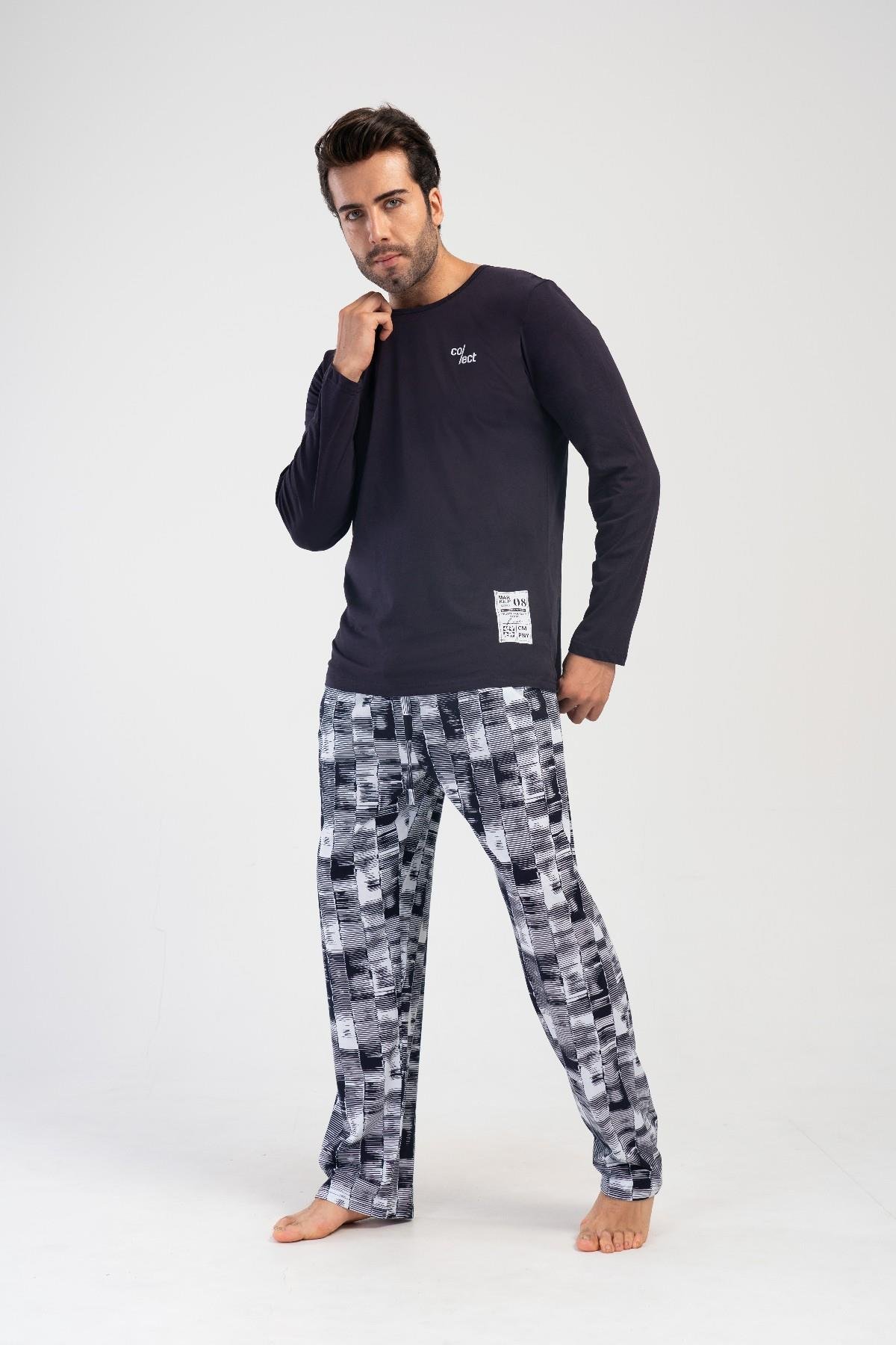 Vienetta Man 4032430258 Erkek Uzun Kollu Pamuklu Pijama Takımı