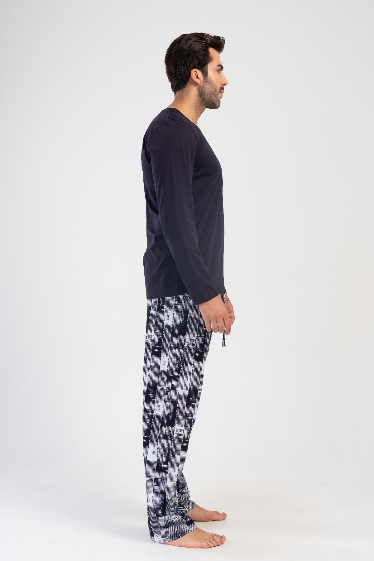 Vienetta Man 4032430258 Erkek Uzun Kollu Pamuklu Pijama Takımı