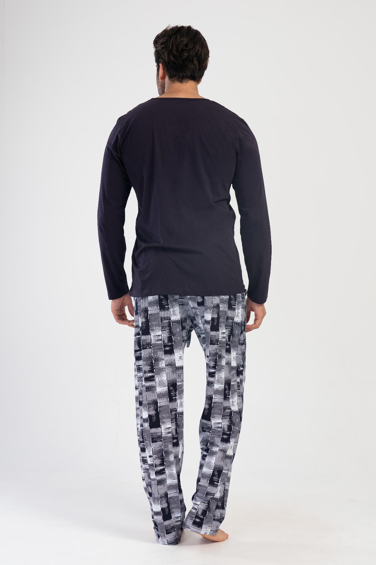 Vienetta Man 4032430258 Erkek Uzun Kollu Pamuklu Pijama Takımı