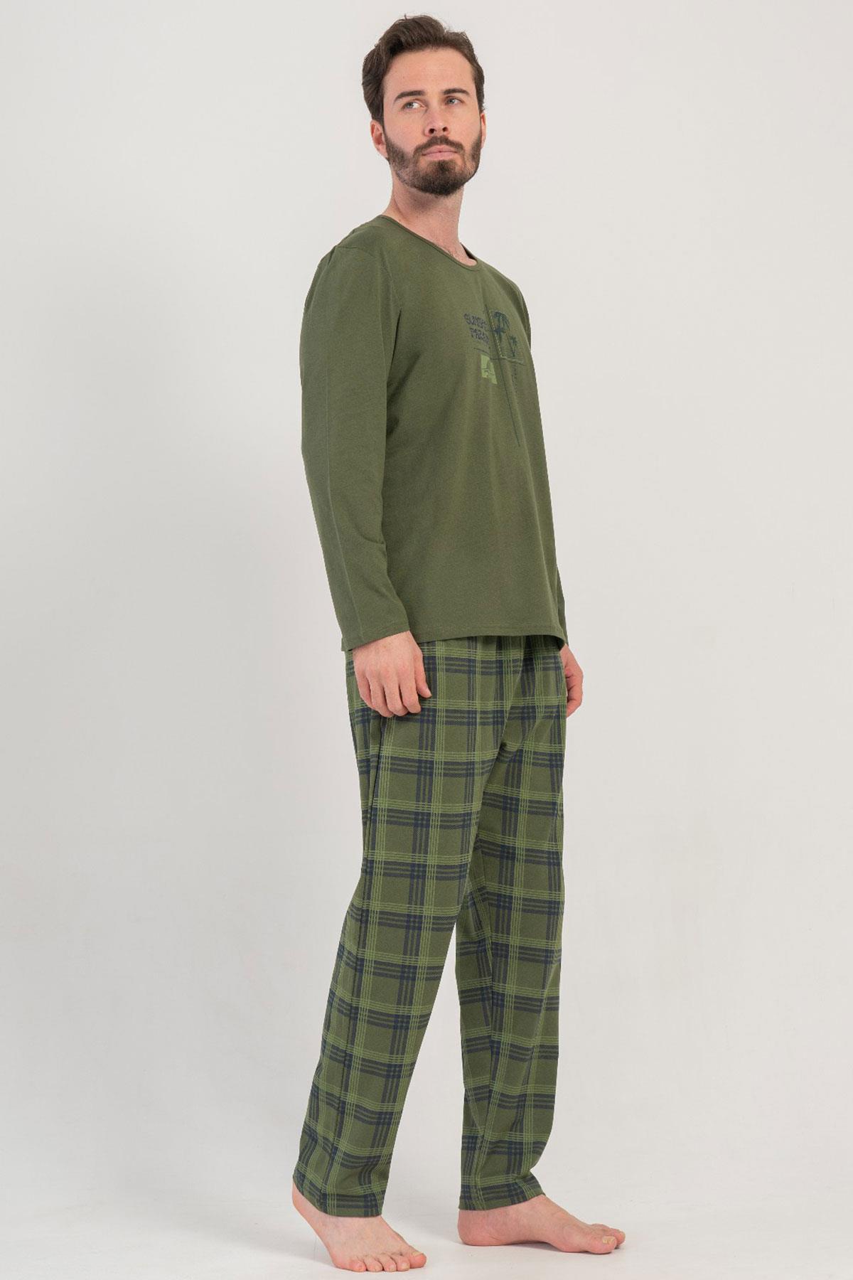 Vienetta Man 4085142053-B Erkek Uzun Kollu Pamuklu Pijama Takımı