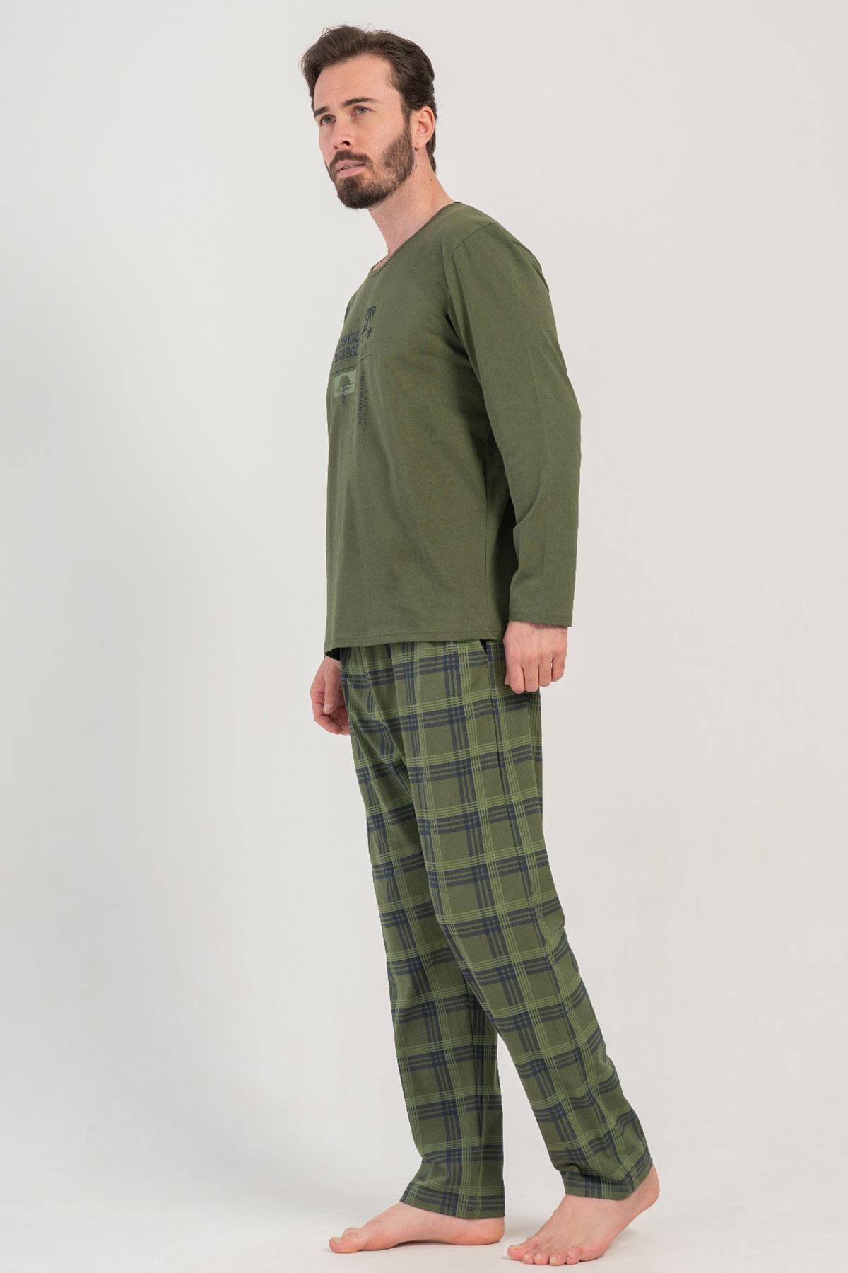 Vienetta Man 4085142053-B Erkek Uzun Kollu Pamuklu Pijama Takımı