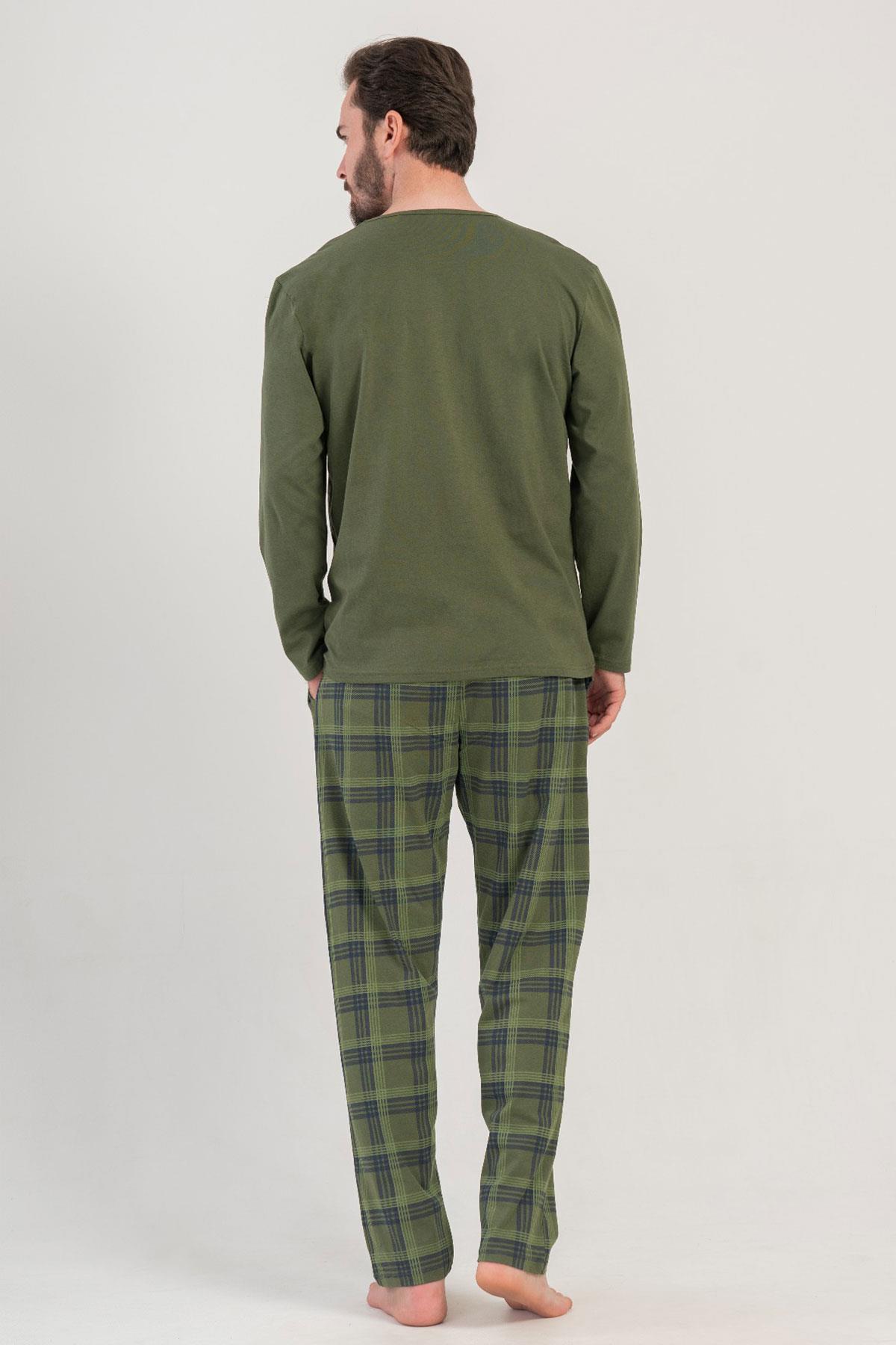 Vienetta Man 4085142053-B Erkek Uzun Kollu Pamuklu Pijama Takımı