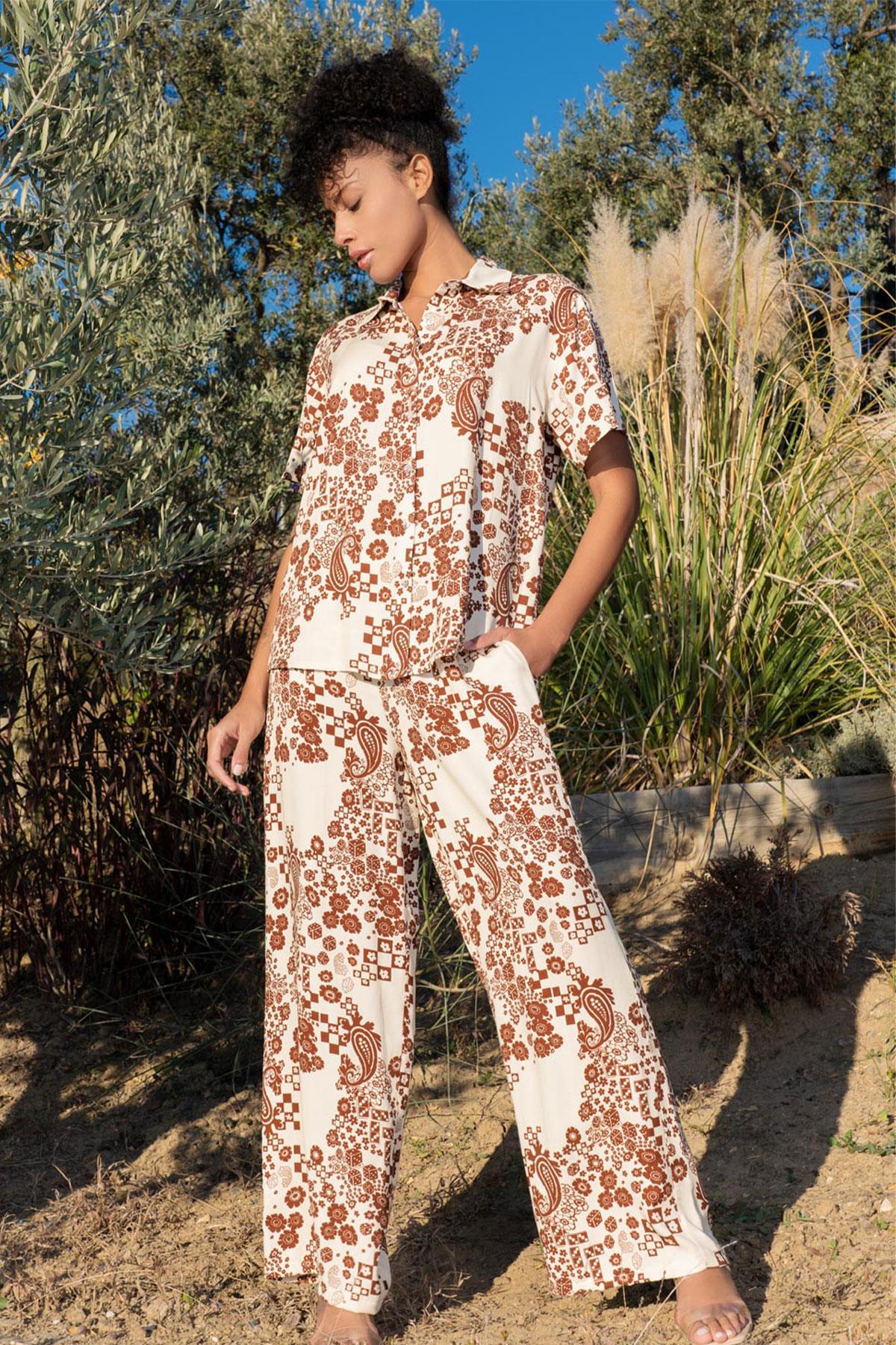 Vienetta Plus 4092768378 Kadın Kısa Kol Pantolon Takım