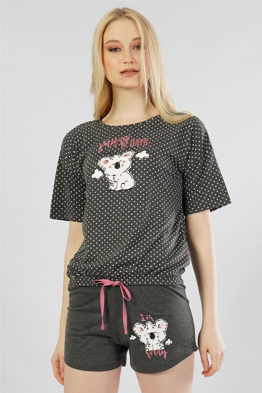 Vienetta Vienetta Kadın Kısa Kollu Şortlu Pijama Takımı