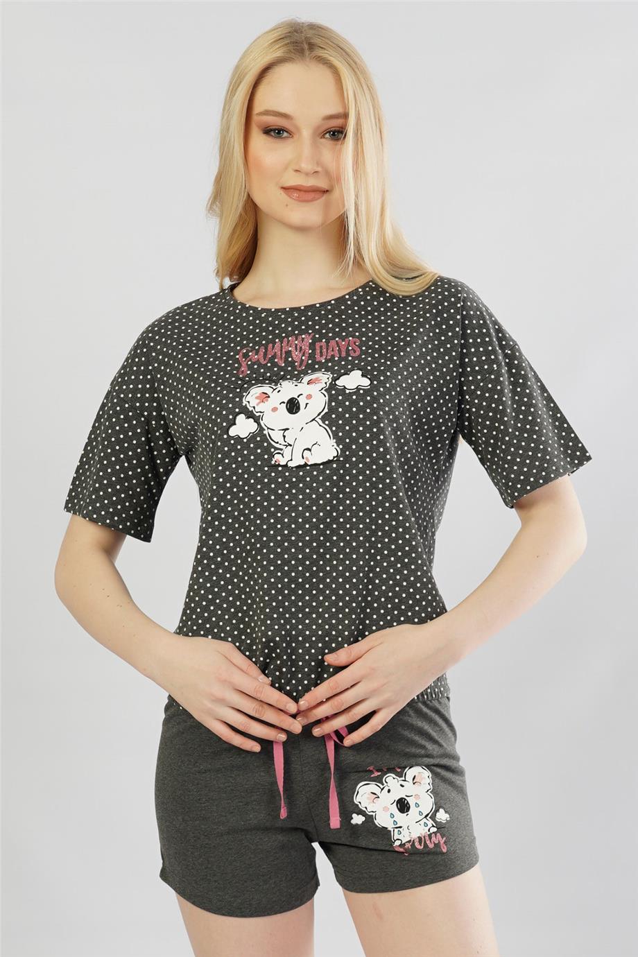 Vienetta Vienetta Kadın Kısa Kollu Şortlu Pijama Takımı