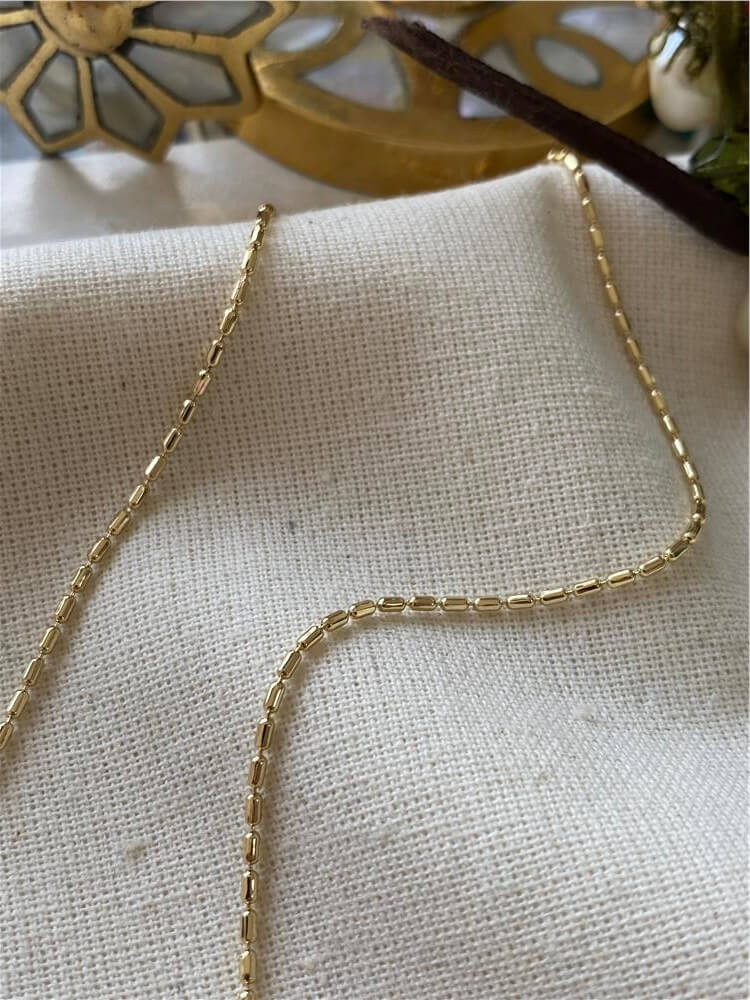 14K 60 cm Sıralı Mini Kapsül Zincir