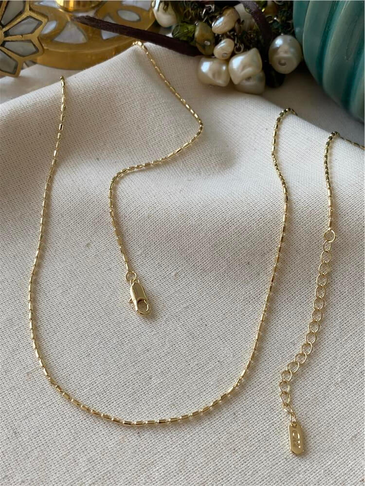 14K 60 cm Sıralı Mini Kapsül Zincir