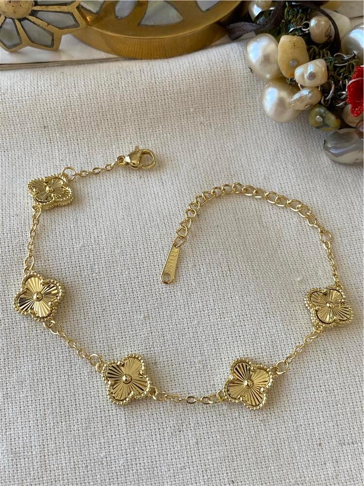 14K Desenli Cleef Bileklik