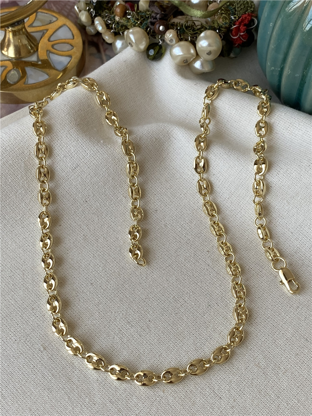 14K Düğme Model Zincir Kolye