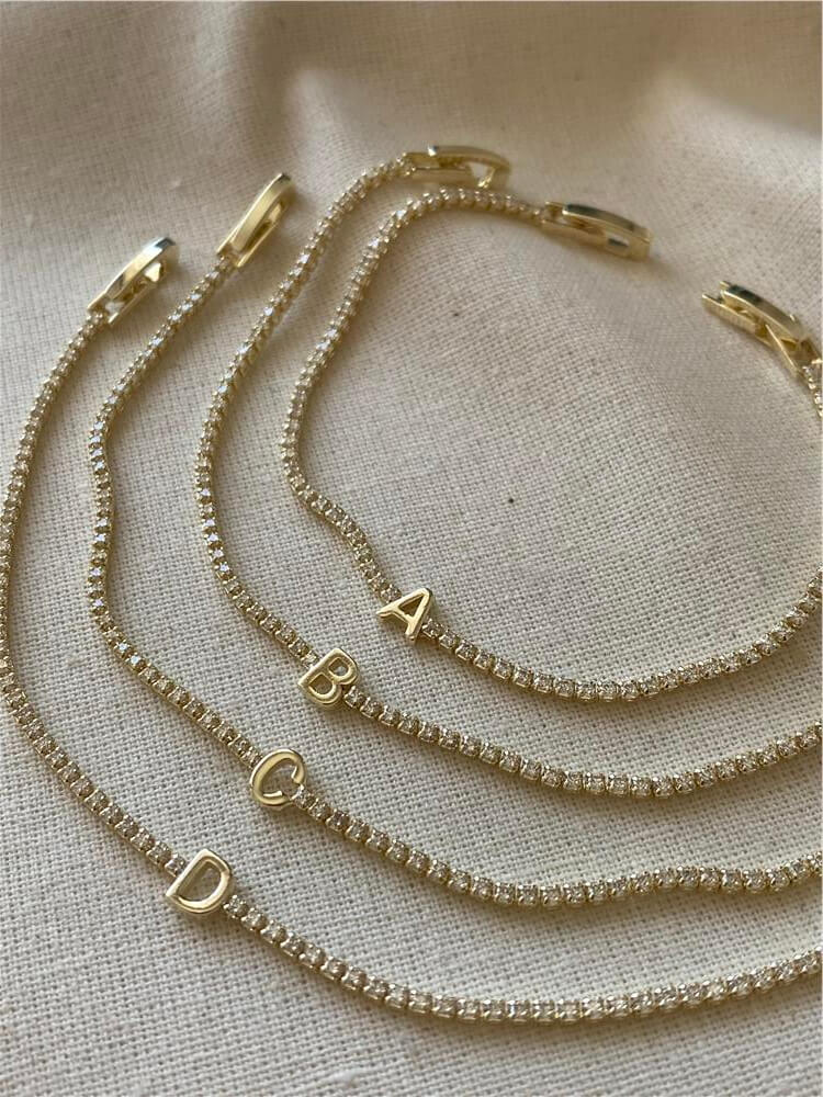 14K İnce Suyolu Harf Bileklik