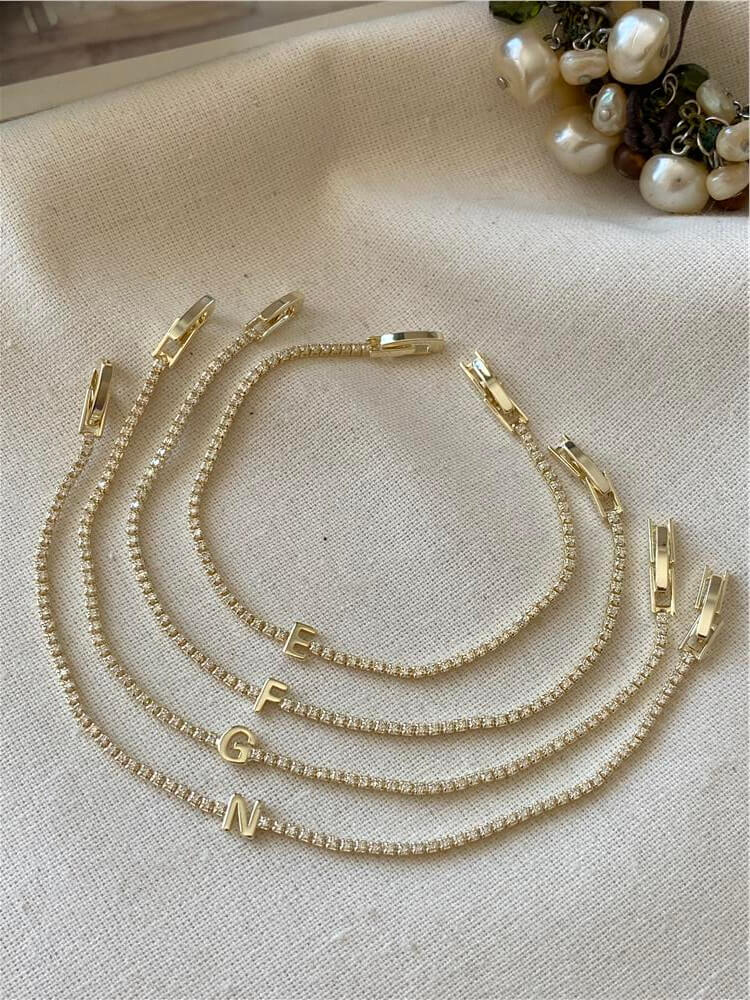 14K İnce Suyolu Harf Bileklik