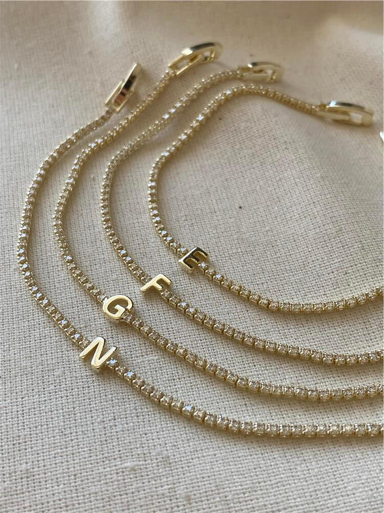 14K İnce Suyolu Harf Bileklik