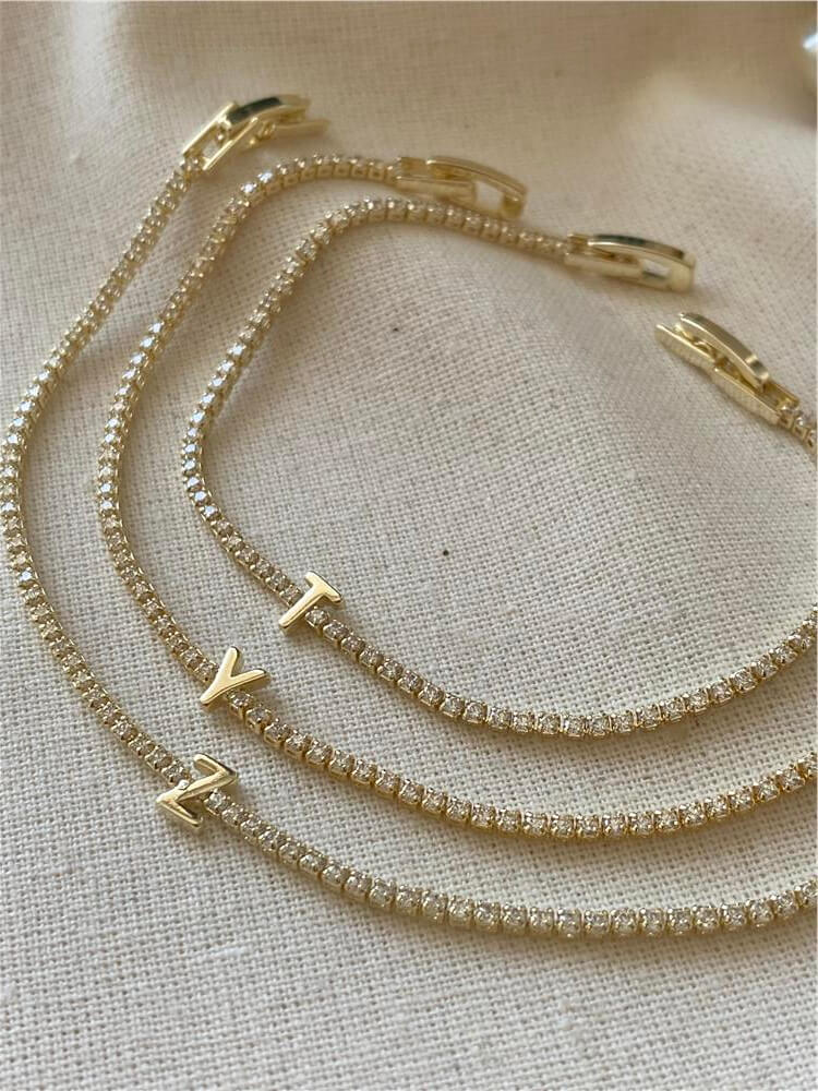 14K İnce Suyolu Harf Bileklik