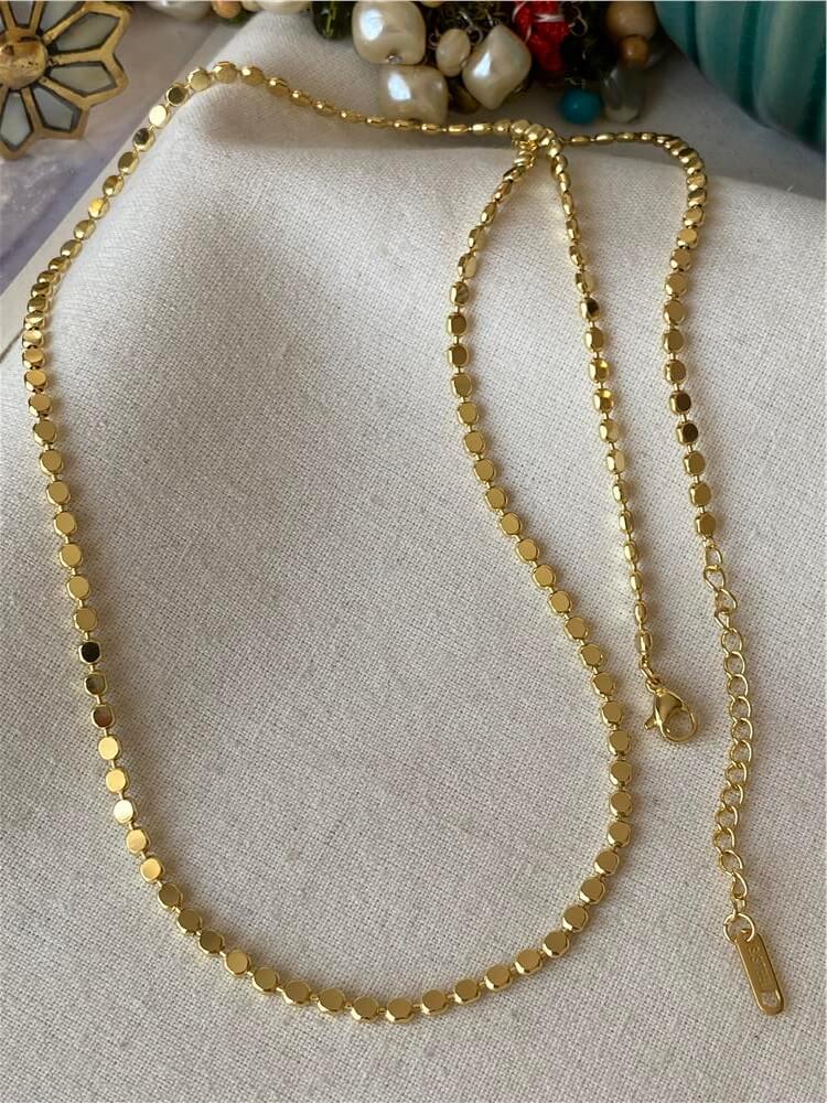 14K Kalın Ezme Kolye