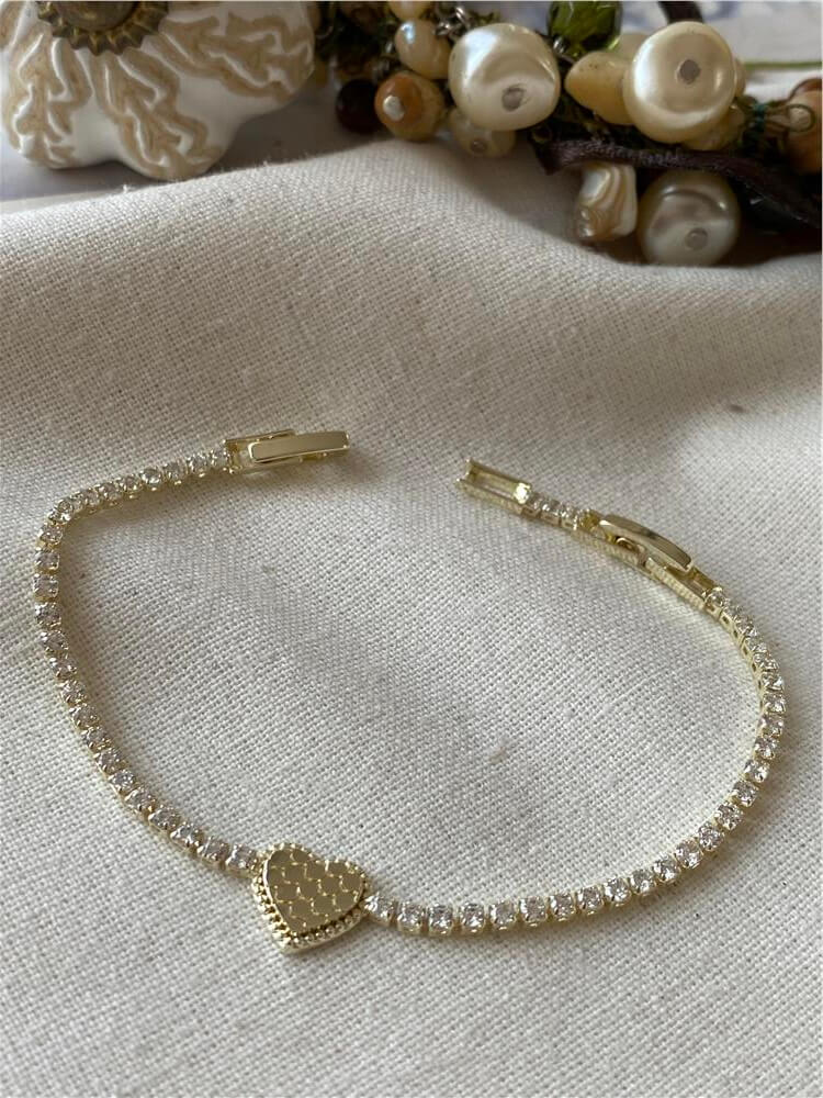 14K Kalp Detaylı Suyolu Halhal