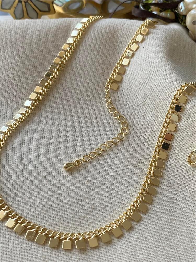 14K Kare Pul Kolye