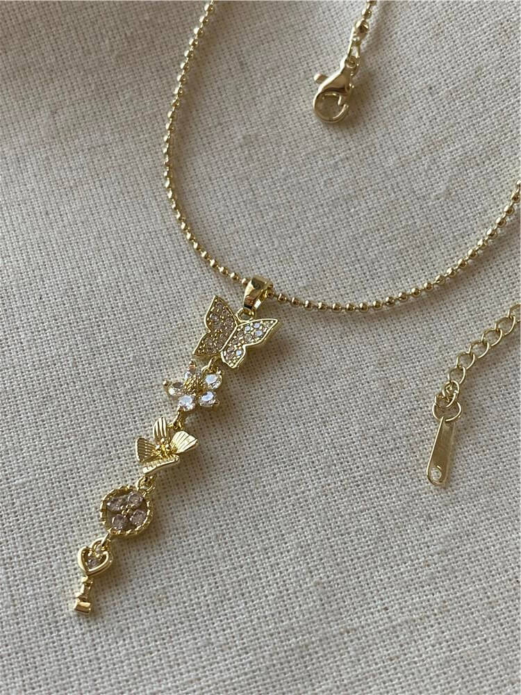 14K Mini Dorika Zincirli Romance Kolye
