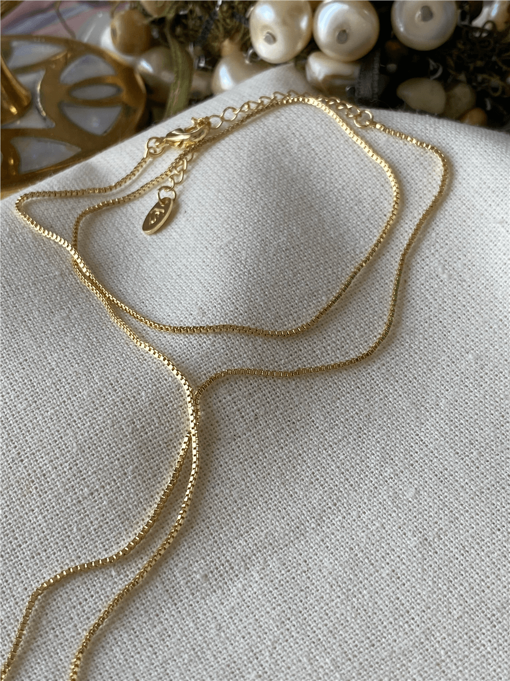 14K Mini Kare Zincir Şahmeran