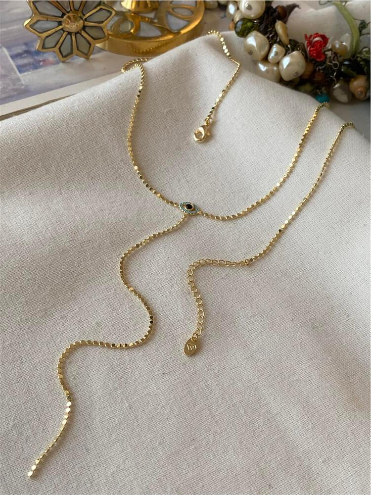 14K Nazarlık Y Model Kolye