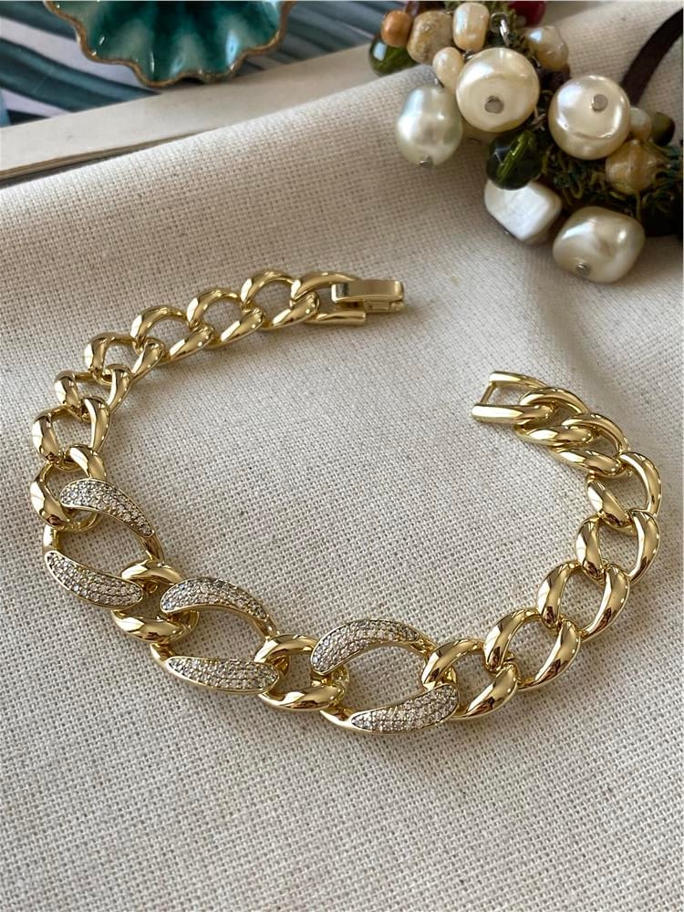 14K Oval Geçmeli Bileklik