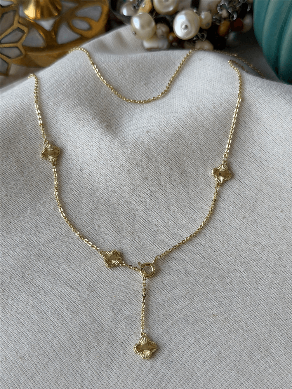 14K Sallantılı Cleef Kolye