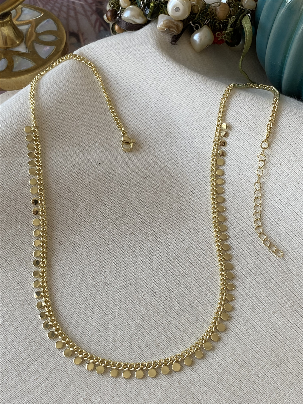 14K Sıralı Mini Pul Kolye