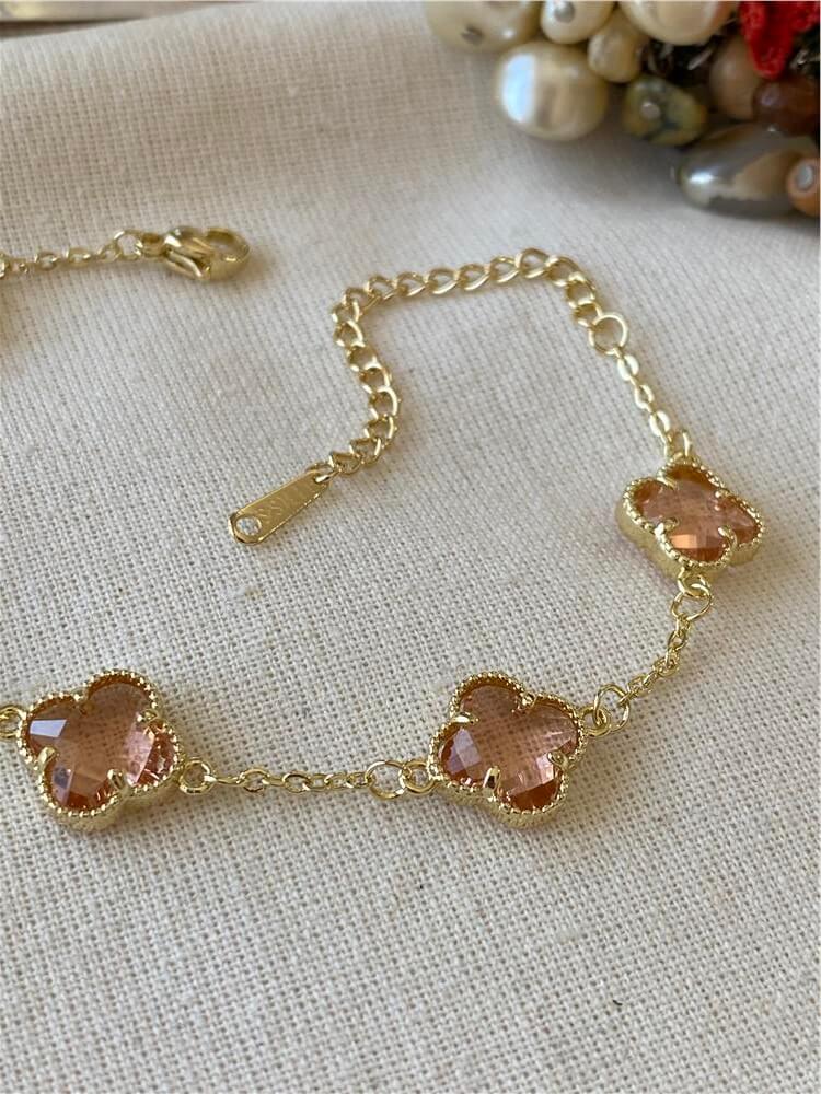 14K Somon Taşlı Cleef Bileklik