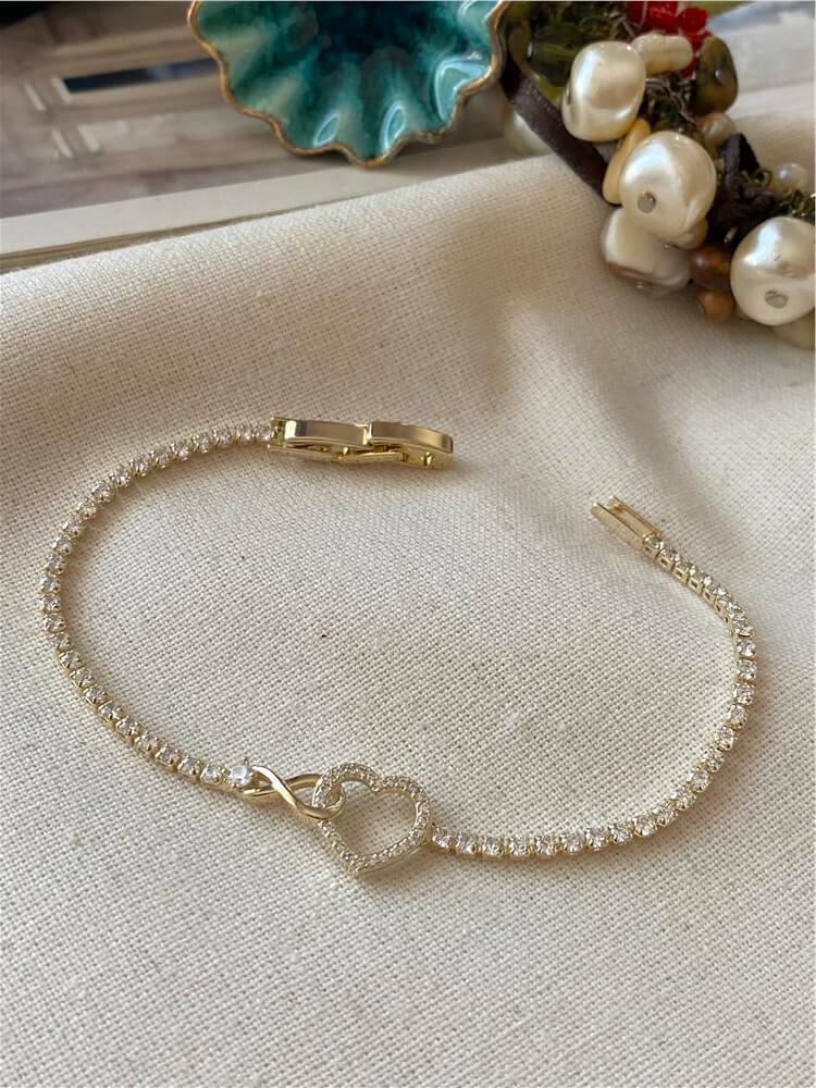 14K Sonsuz Kalp Detaylı Suyolu Bileklik