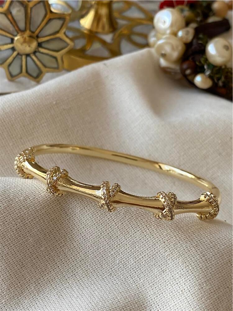 14K Taşlı Kemik Model Kelepçe