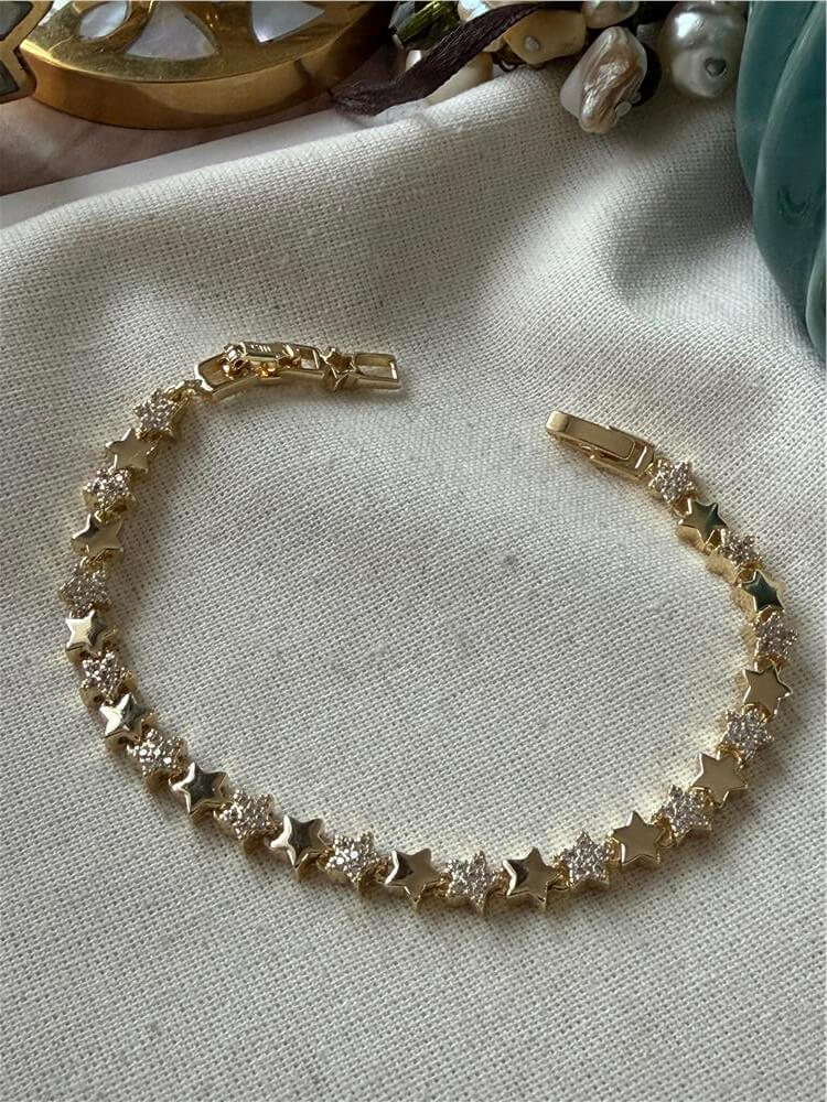 14K Taşlı Minik Yıldızlar Bileklik