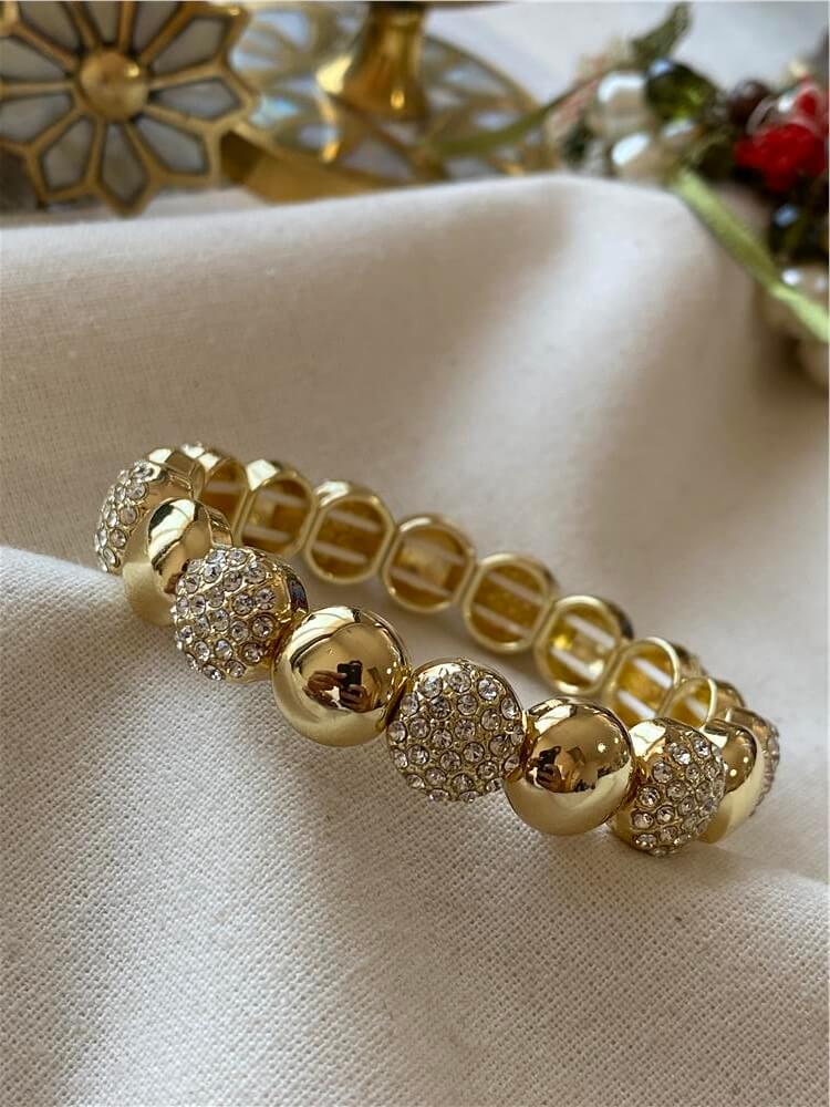 14K Taşlı Topçuk Model Esnek Bileklik