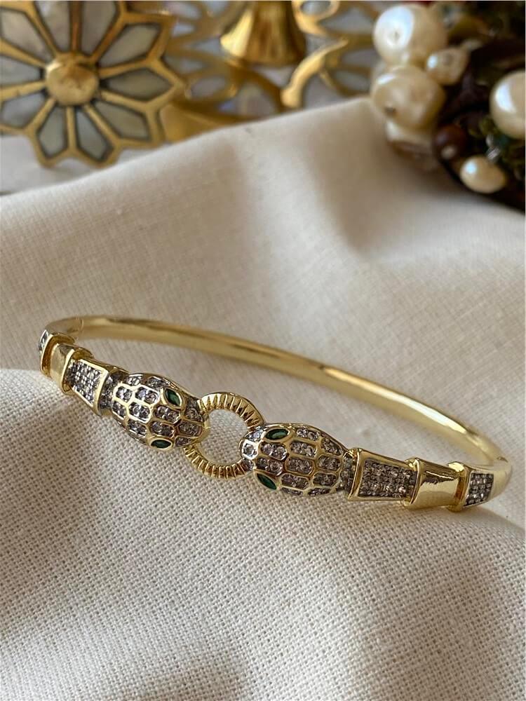 14K Taşlı Yılan Model Kelepçe