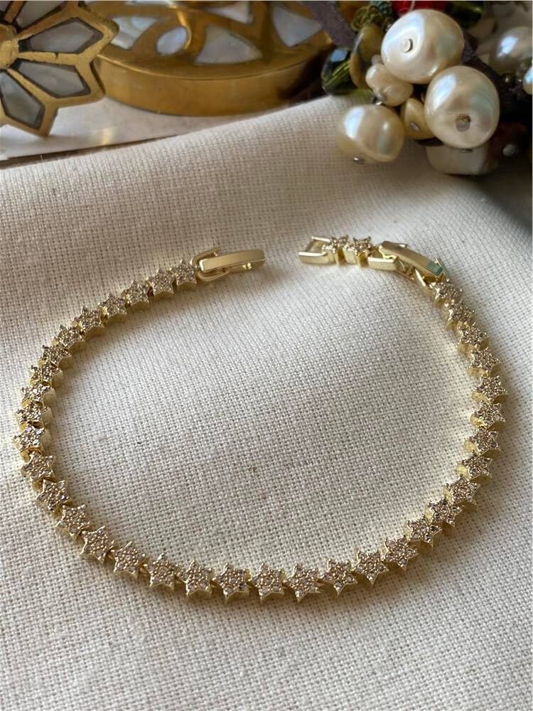14K Taşlı Yıldızlar Bileklik