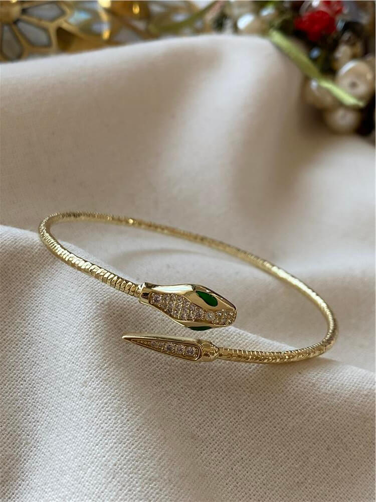 14K Yılan Model Zarif Kelepçe