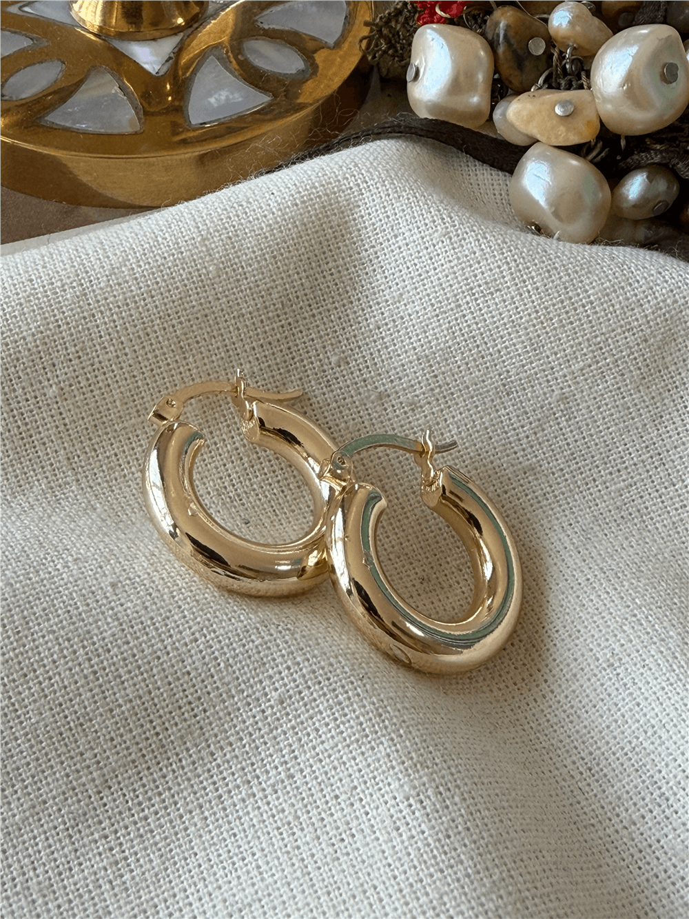 2 cm Gold Boru Halka Küpe