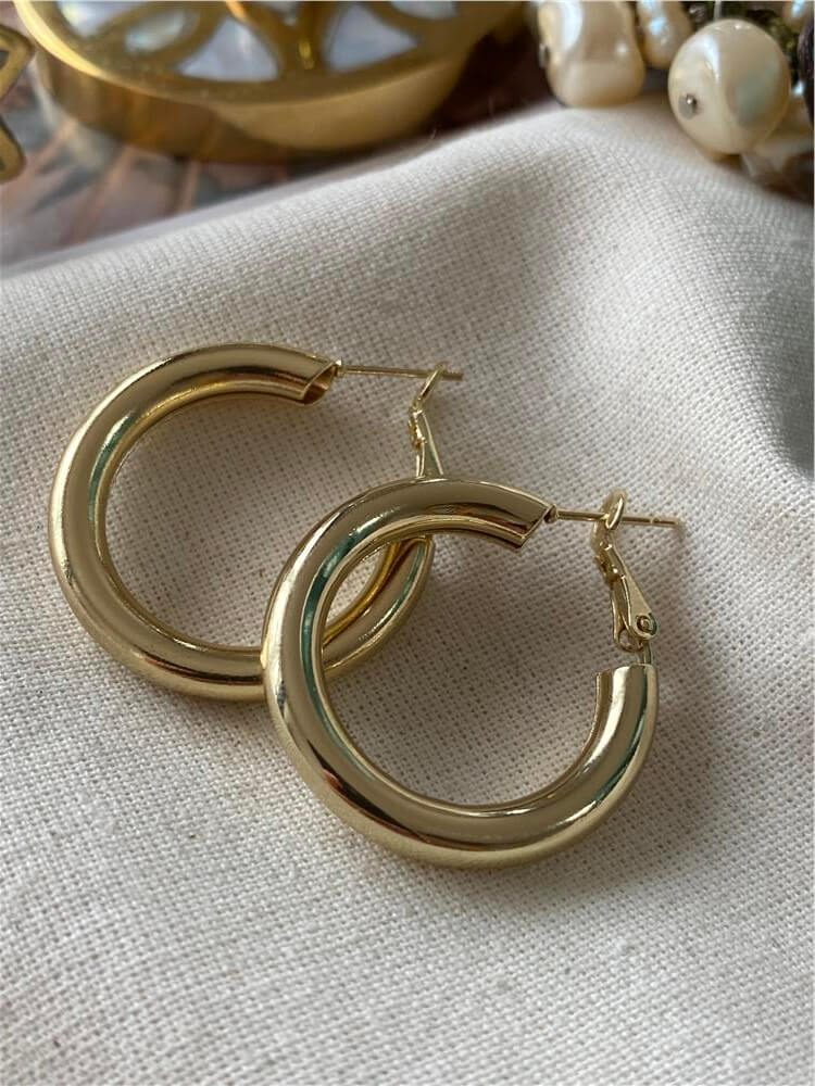 3 cm Gold Boru Halka Küpe