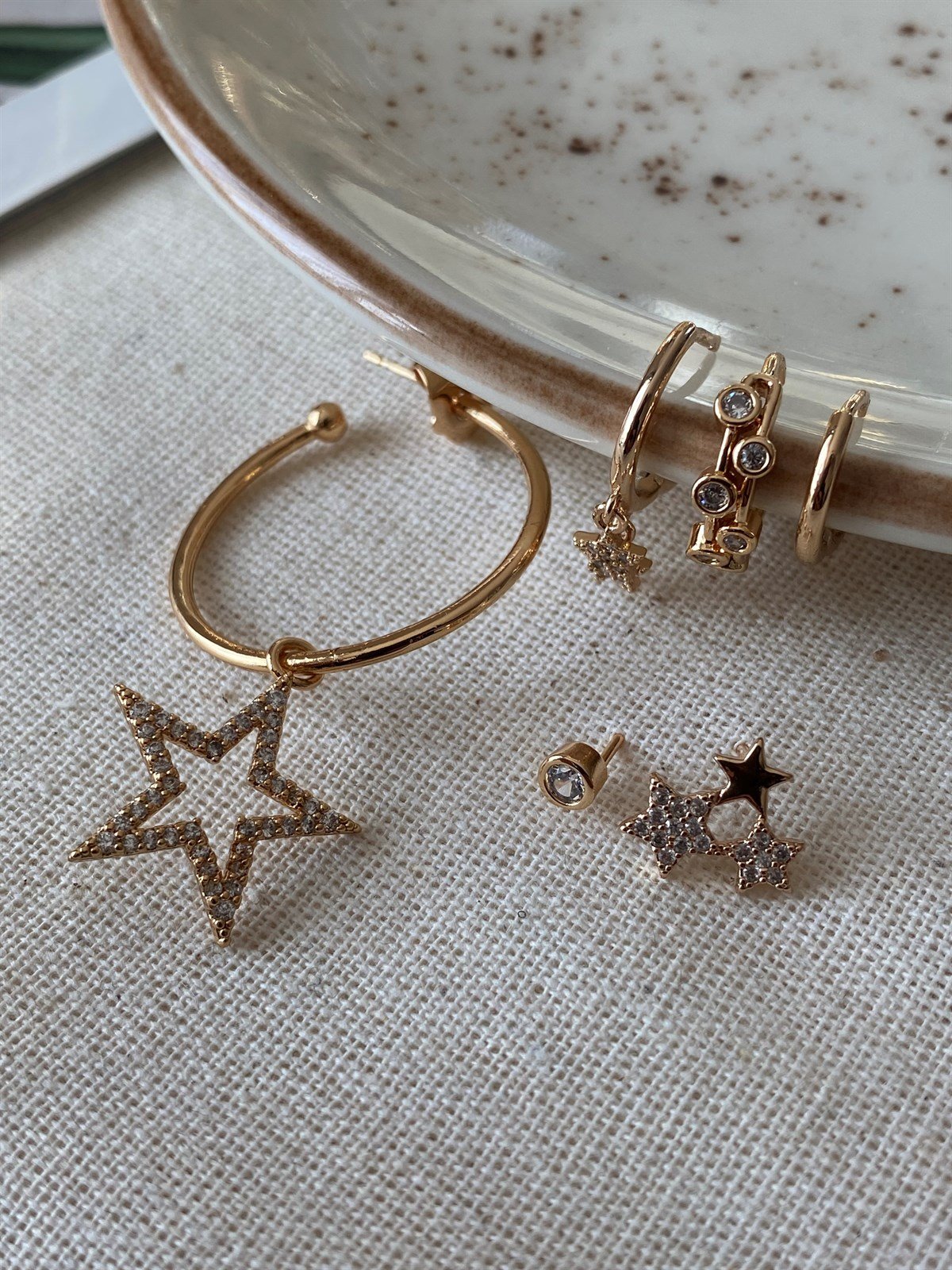 Altılı Stars Küpe