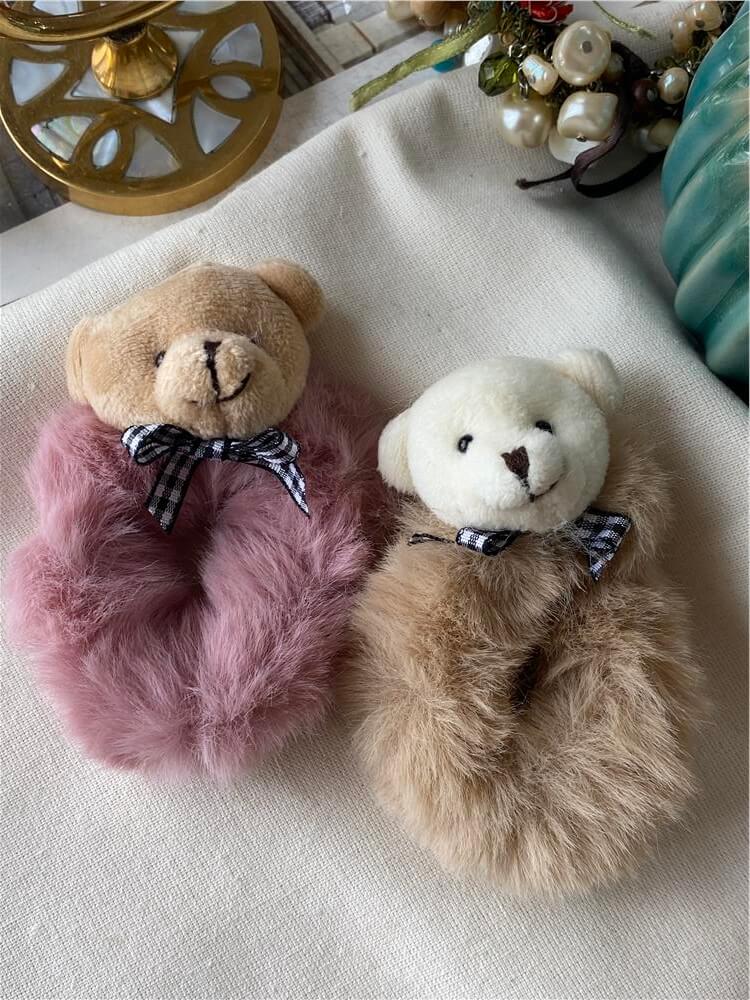 Ayıcık Figürlü Peluş Lastik Toka