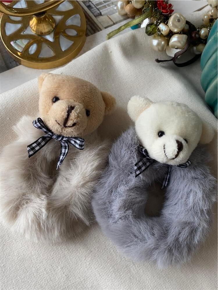 Ayıcık Figürlü Peluş Lastik Toka