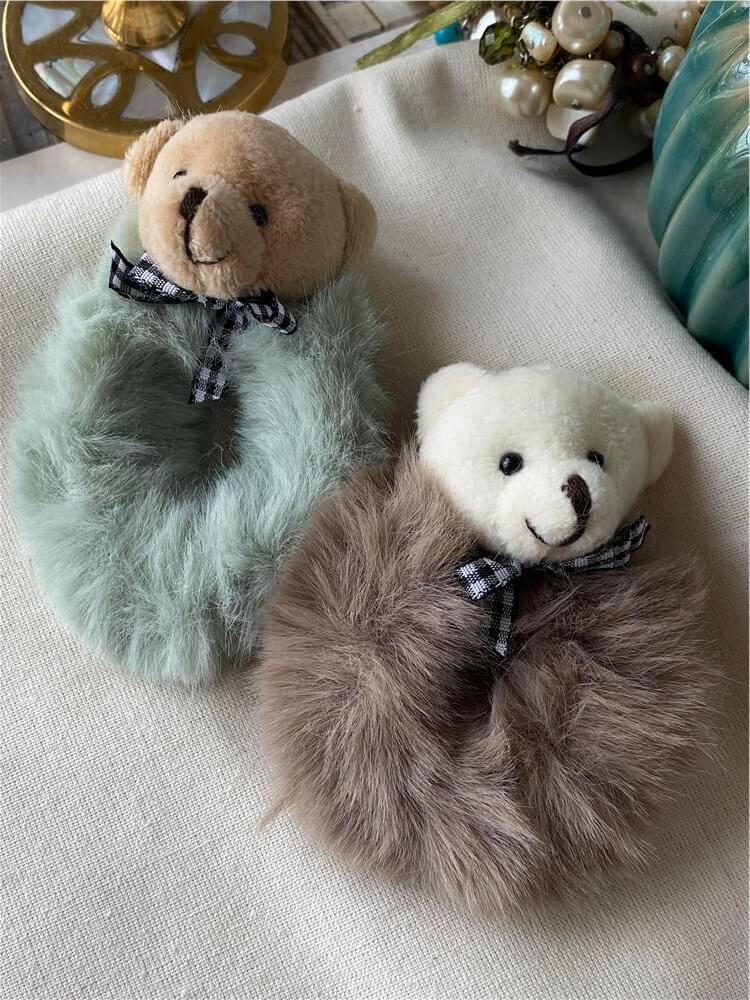 Ayıcık Figürlü Peluş Lastik Toka