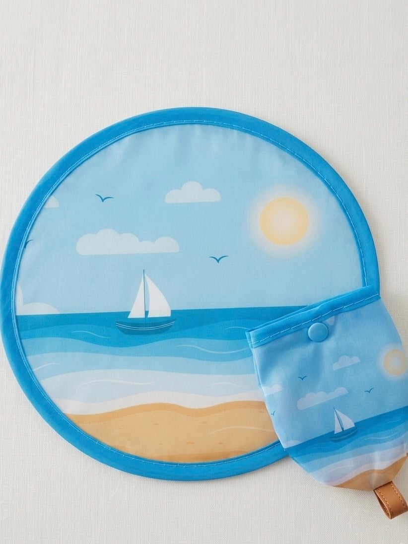Beach Desenli Katlanır Yelpaze