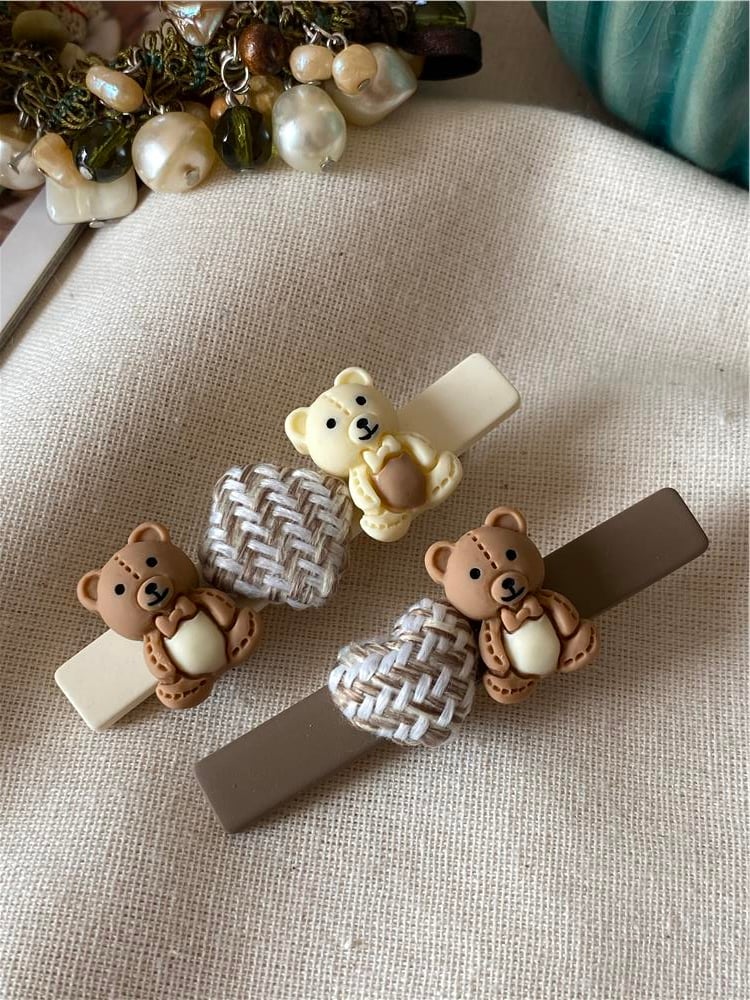 Beige Bear İkili Toka Seti