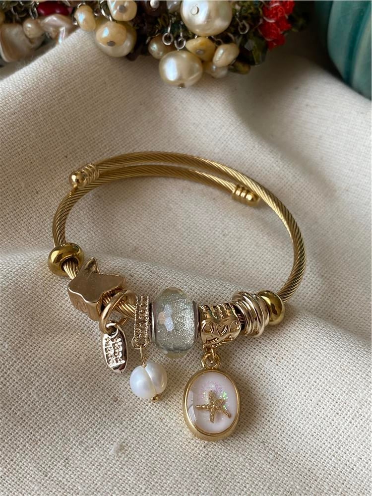 Beyaz Simli Denizyıldızı Charm Bileklik