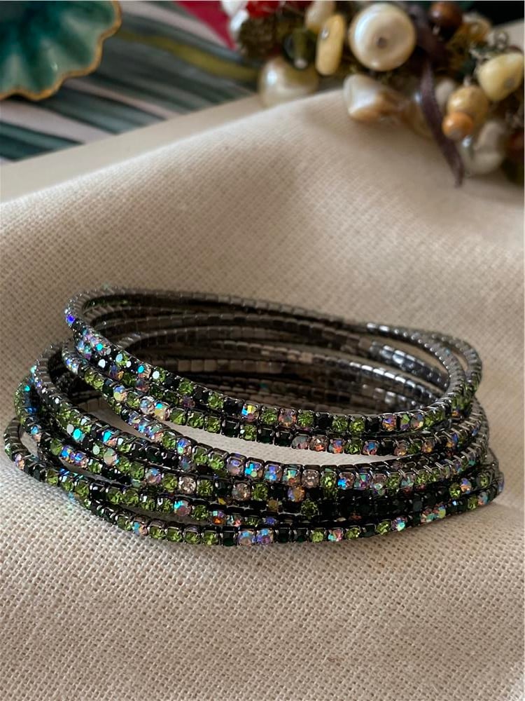 Black Green Esnek Suyolu Bileklik