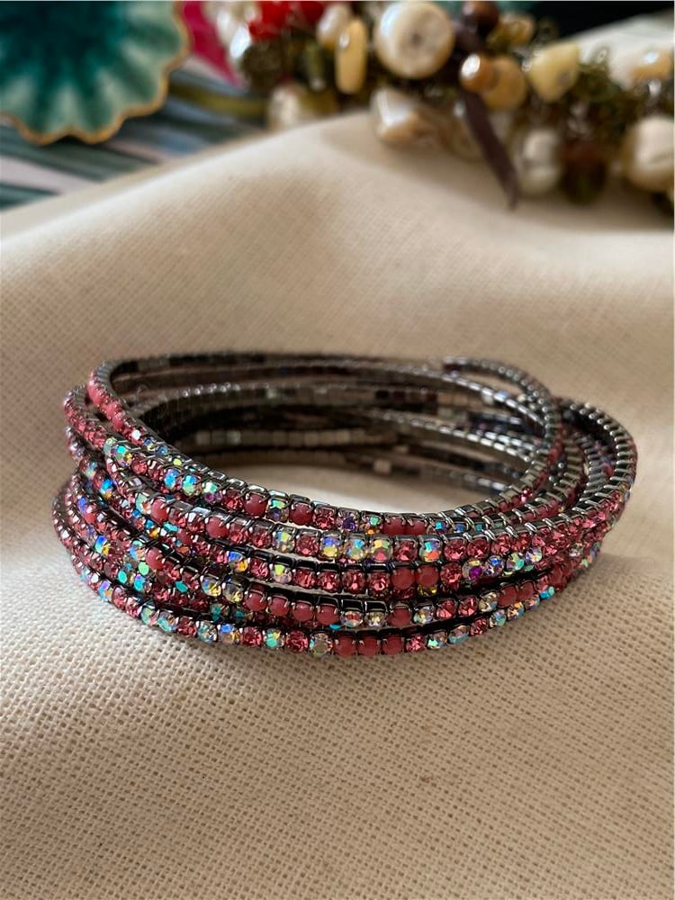 Black Pink Esnek Suyolu Bileklik