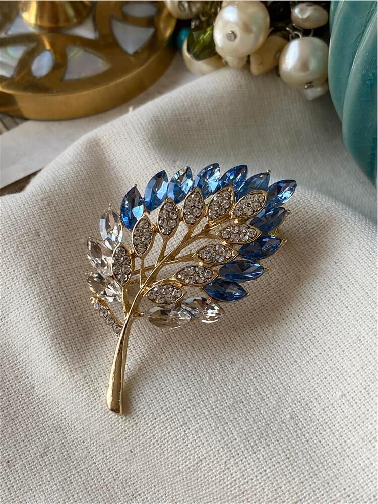 Blue Leaf Broş