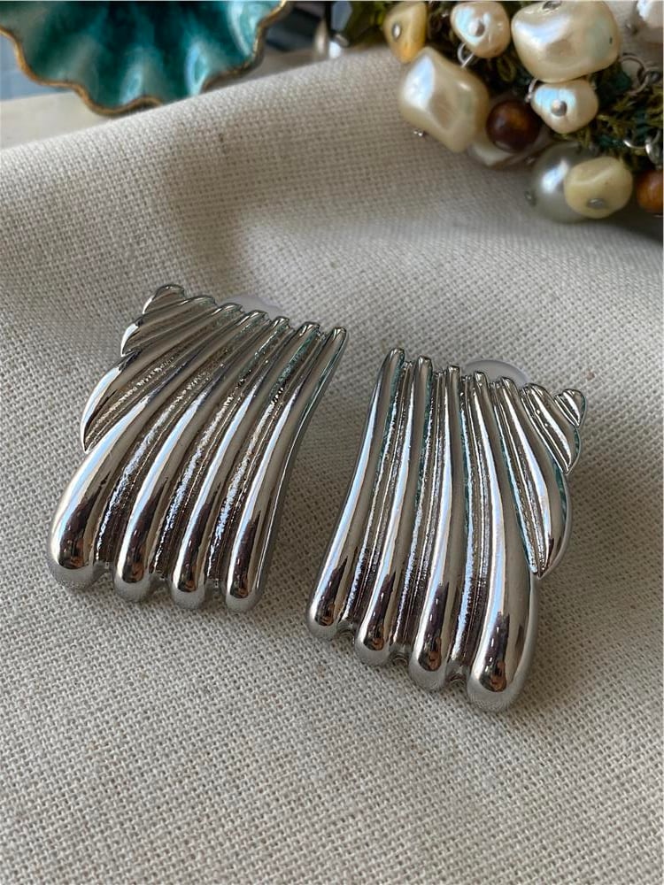 Bombeli Silver Plaka Küpe